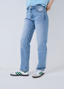 Прямые джинсы с винтажным эффектом  Голубой O`Stin LP4665O02 D6