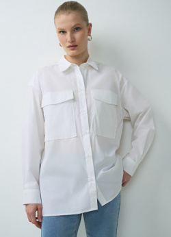 Рубашка с накладными карманами  Белый O`Stin LS4662O02 00