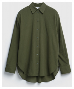 Рубашка из тонкого жатого хлопка  Зеленый O`Stin LS6691O02 G7