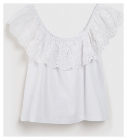 Блузка с коротким рукавом для девочек  Белый O`Stin GT469AO02 00