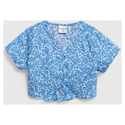 Блузка с коротким рукавом для девочек  Голубой O`Stin GS6691O02 60