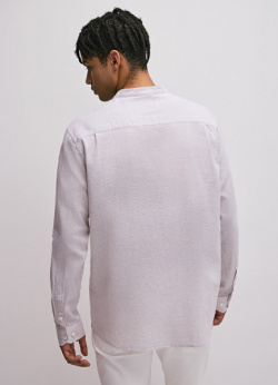 Рубашка из хлопка и льна с воротником стойкой  Бежевый O`Stin MS46A3O02 T1