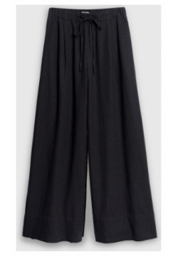Широкие брюки из вискозы и льна  Черный O`Stin LP46B5O02 99