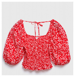 Блузка из вискозы с объёмными рукавами  Красный O`Stin LS46B7O02 14