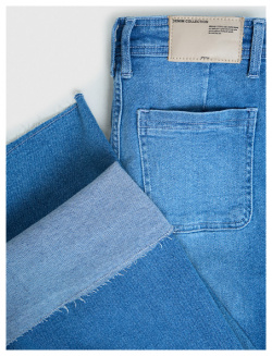 Широкие укороченные джинсы для девочек  Голубой O`Stin GP4726O02 D5