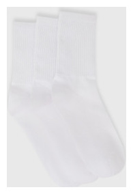 Носки в рубчик  3 пары Белый O`Stin LN6721O02 00