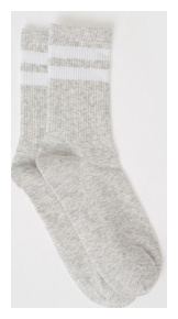 Носки в рубчик с полосками  Серый O`Stin LN6726O02 92