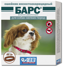 Агроветзащита ошейник БАРС для защиты собак малых пород от блох и клещей (10 г) 