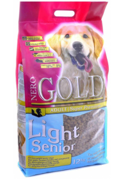 Корм NERO GOLD super premium senior для собак старше 7 лет  с индейкой и цельным рисом (12 кг)