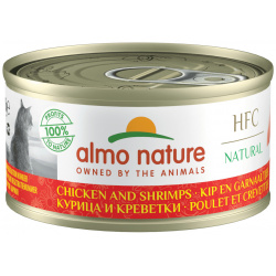 Almo Nature консервы для кошек с курицей и креветками  75% мяса (70 г)