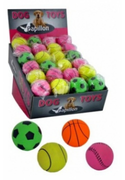 Papillon игрушка для собак "Неоновый мяч" (93 г) •  Прочные безопасные материалы