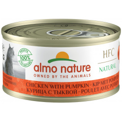 Almo Nature консервы для кошек с курицей и тыквой  75% мяса (70 г)