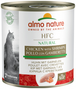 Almo Nature консервы для кошек  с курицей и креветками (280 г)