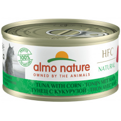 Almo Nature консервы для кошек с тунцом и сладкой кукурузой  75% мяса (70 г) Н