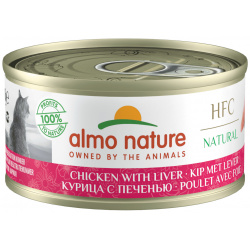 Almo Nature консервы для кошек с курицей и печенью  75% мяса (70 г)