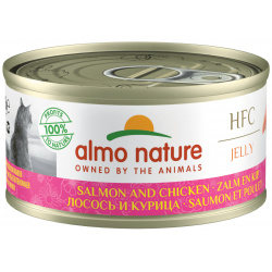 Almo Nature консервы с лососем и курицей в желе для кошек (70 г) Новая линейка