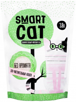 Smart Cat наполнитель силикагелевый для чувствительных кошек  без аромата (4 37 кг)