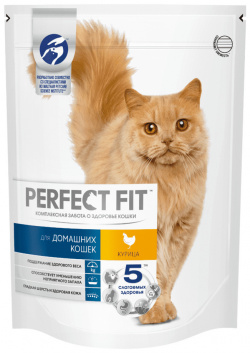 Корм Perfect Fit cухой для живущих в помещении кошек  с курицей (1 2 кг)