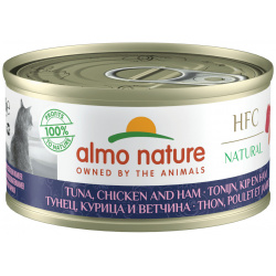 Almo Nature консервы для кошек "Тунец  курица и ветчина" (70 г)