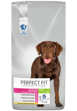 Корм Perfect Fit сухой для собак средних и крупных пород старше года  с курицей (14 5 кг)