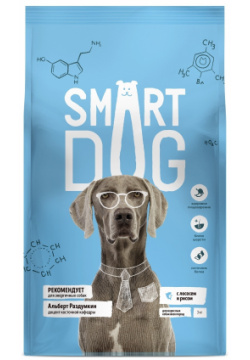 Корм Smart Dog для взрослых собак  с лососем и рисом (3 кг)