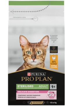 Корм Purina Pro Plan для стерилизованных кошек и кастрированных котов старше 1 года  с высоким содержанием курицы (400 г)