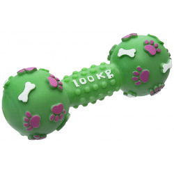 Yami игрушки игрушка для собак "Гантель 100 кг"  зеленая (15 см)