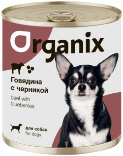 Organix консервы для собак Заливное из говядины с черникой (100 г) 