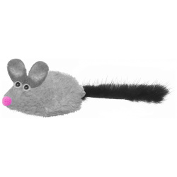 PetshopRu игрушка для кошек с хвостом из натуральной норки  серая (5 г)