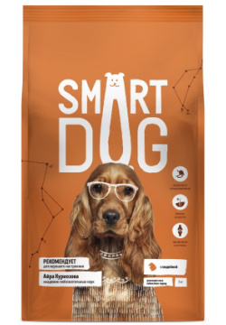 Корм Smart Dog для взрослых собак с индейкой (12 кг) 