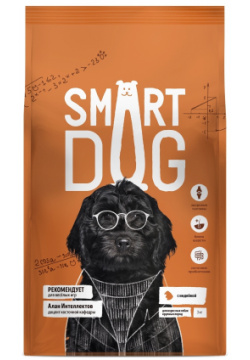 Корм Smart Dog для взрослых собак крупных пород с индейкой (18 кг) 