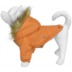 Tappi одежда зимняя парка для собак "Флам"  оранжевая (S) c капюшоном