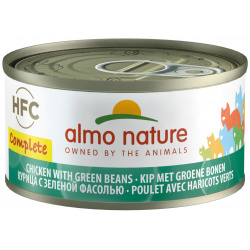 Almo Nature консервы полнорационные для кошек  с курицей и зелёной фасолью (70 г)