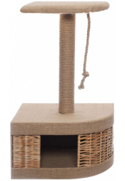Yami когтеточки домик когтеточка "Плетёнка" угловой из лозы (45 5x35 5x72 5 см) 