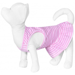 Yami одежда платье для собаки розовое  в полоску (M) из хлопка поможет