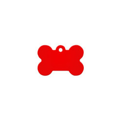 Адресник "Косточка" красный  алюминий (30х12 мм) Для заказа гравировки пришлите
