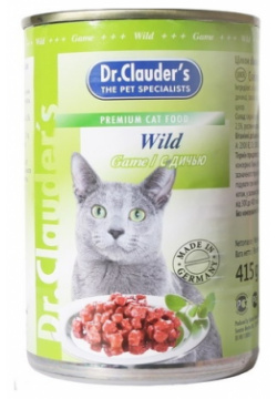 Dr Clauders консервы для кошек с  дичью (415 г)