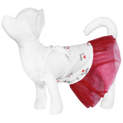 Yami одежда платье для собаки с красной юбкой из фатина (L) 