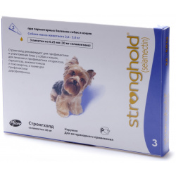 Zoetis стронгхолд  капли от наружных и внутренних паразитов для собак 2 6 5 0 кг 3 пип/уп (10 г)