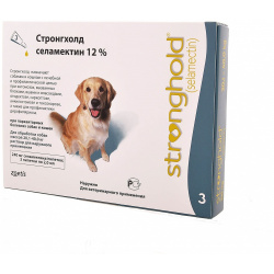Zoetis стронгхолд  капли от наружных и внутренних паразитов для собак 20 1 40 0 кг 3 пип/уп (10 г)