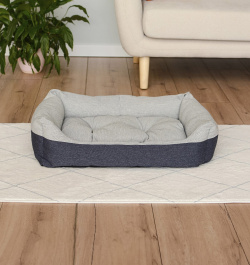Yami лежаки лежак прямоугольный пухлый  с подушкой серый (№1)