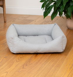 PETSHOP лежаки лежак квадратный с подушкой мягкий  серый (42х42х15 см)