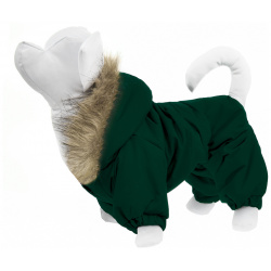Yami одежда комбинезон для собак с капюшоном  на меховой подкладке тёмно зелёный (100 г)