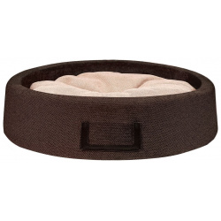Tappi лежаки "Ивуар" круглый лежак со вставкой для имени  бежево шоколадный (48х48х15 см)
