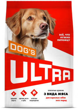 ULTRA аппетитные кружочки 3 вида мяса для взрослых собак всех пород (600 г) 