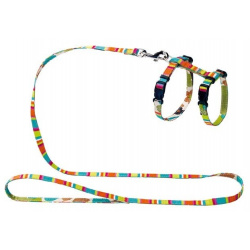 Hunter шлейка для кошек и собак Stripes нейлон  разноцветная (47 г)