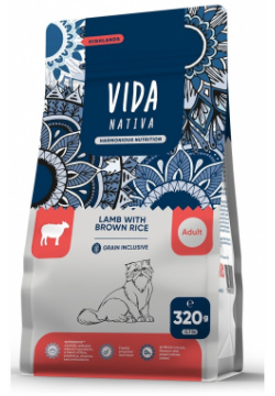 VIDA Nativa корм для взрослых кошек с ягненком и бурым рисом (320 г) 
