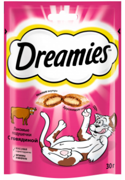 Dreamies лакомство для кошек подушечки с говядиной (60 г) 