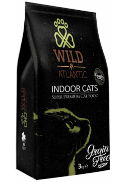 Wild Atlantic беззерновой сухой корм для малоактивных кошек с курицей и лососем (3 кг) 
