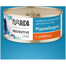 Florida Preventive Line консервы hypoallergenic для собак "Гипоаллергенные" с индейкой (340 г) 